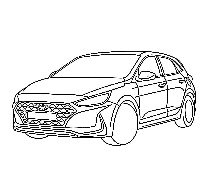 Målarbild Hyundai gratis utskrivbar