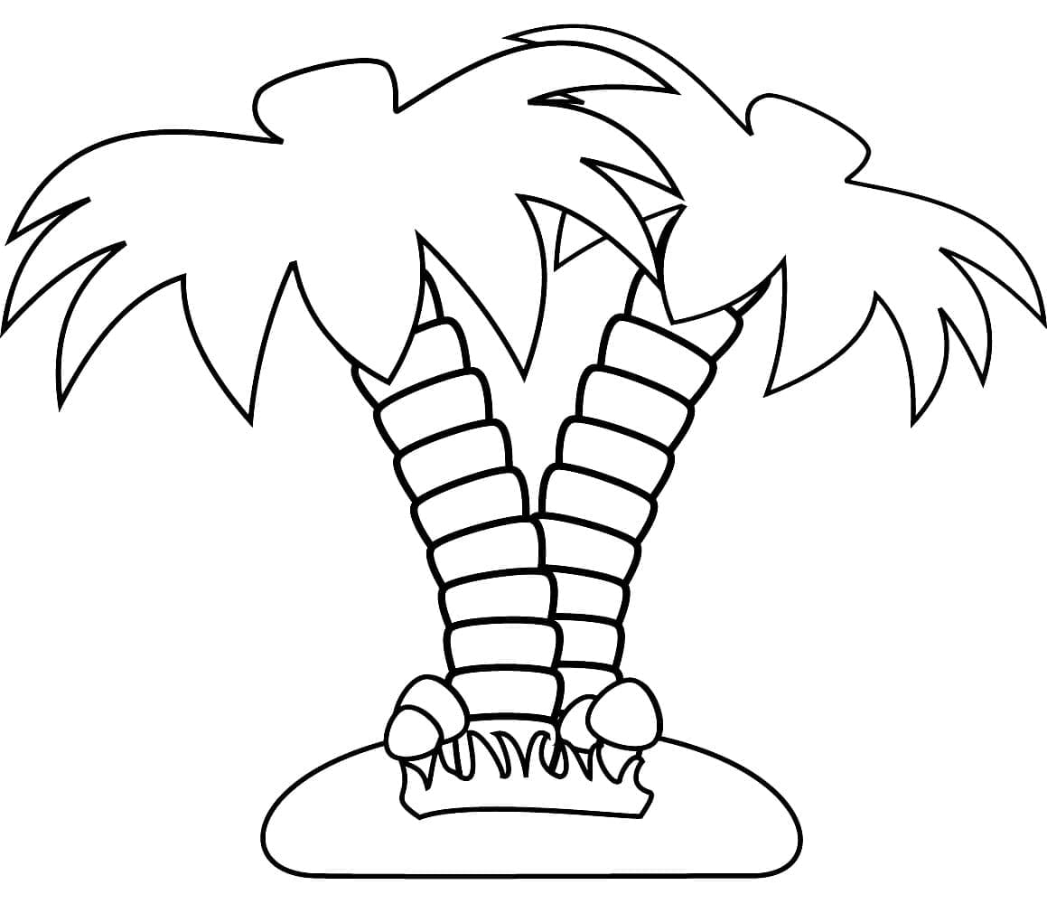 Målarbild Lätt palmträd