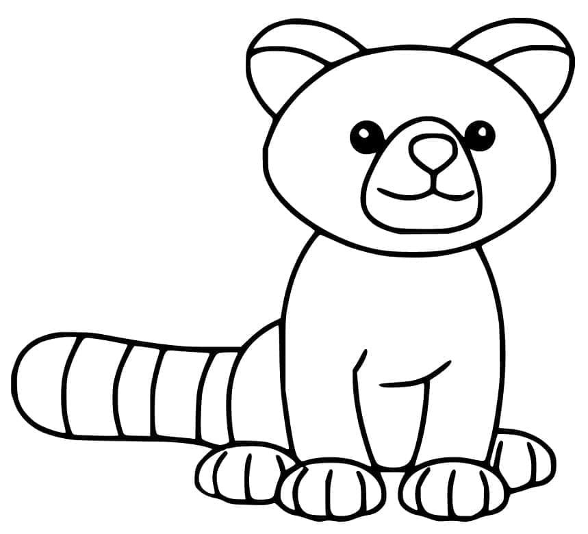 Målarbild Leende röd panda