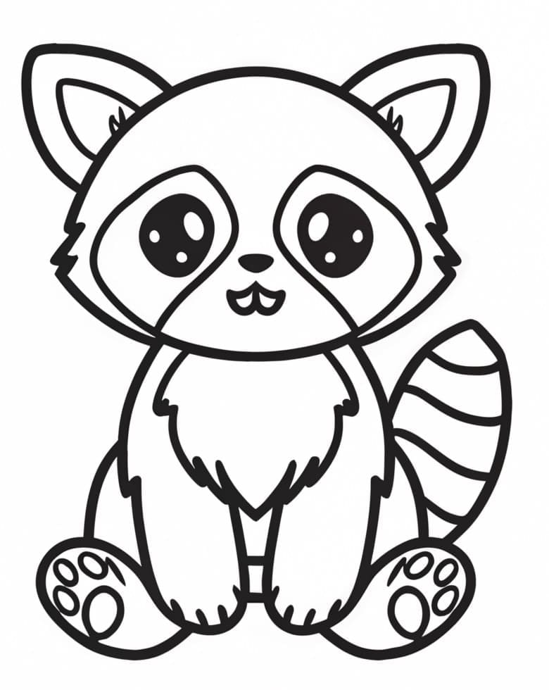 Målarbild Liten röd panda