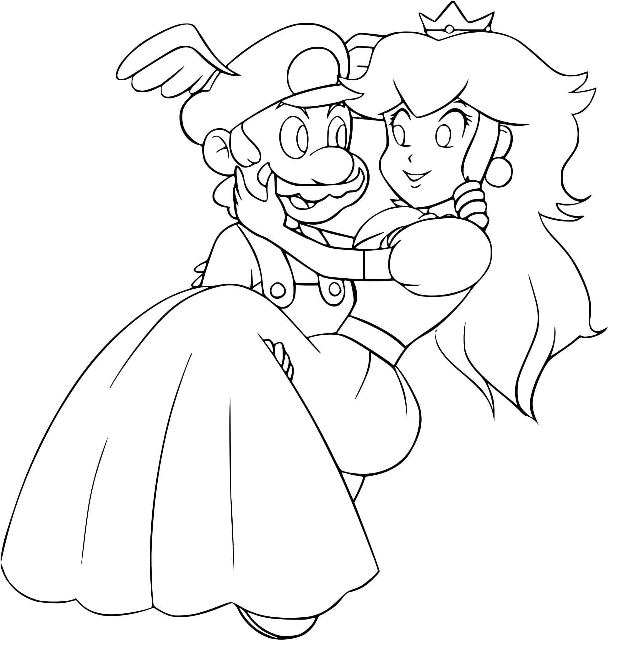 Målarbild Mario med Prinsessan Peach