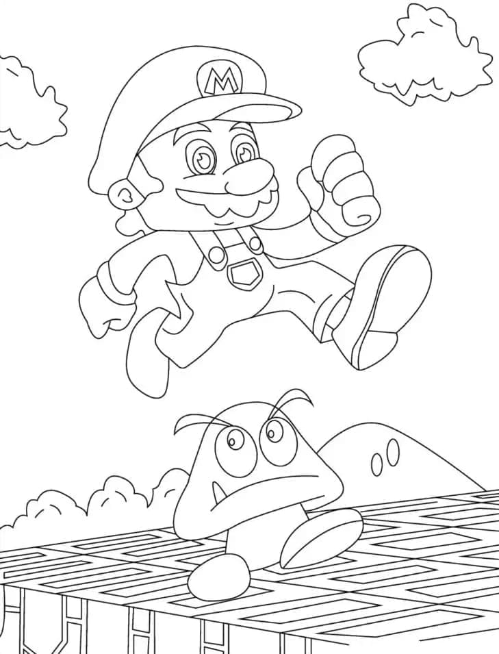 Målarbild Mario och Goomba