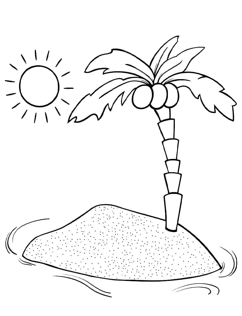 Målarbild Palm och sol