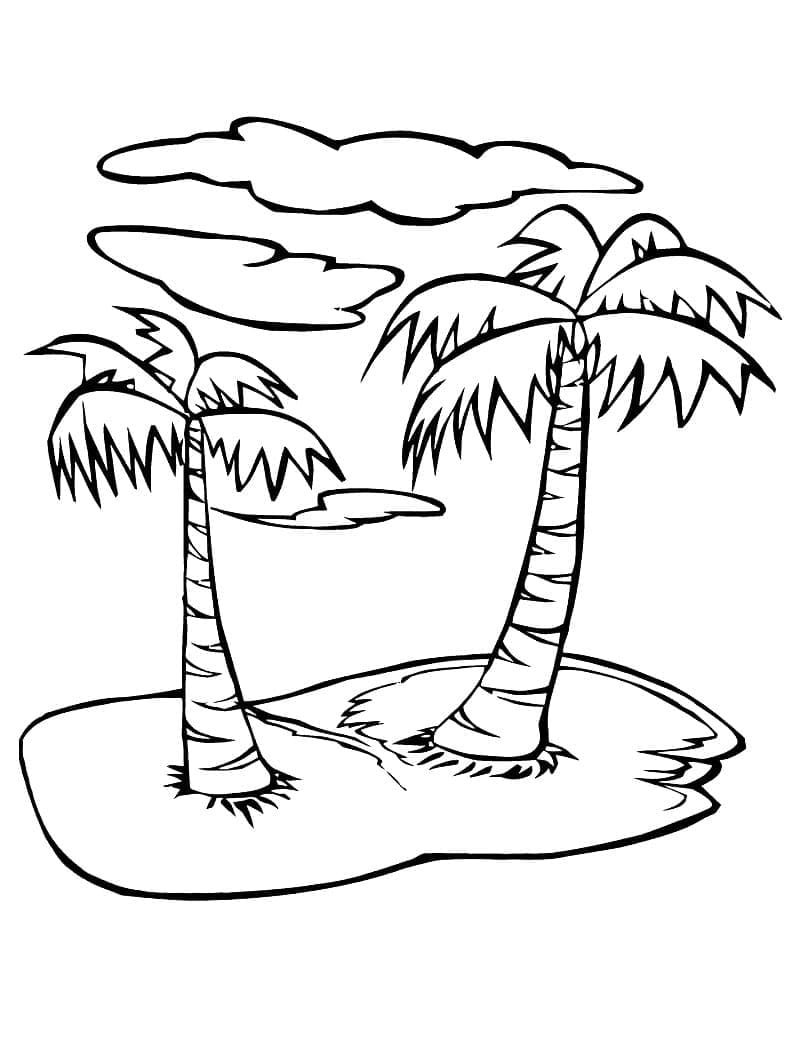 Målarbild Palmträd 6