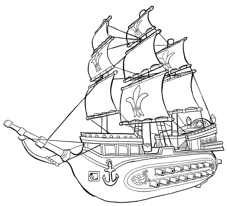 Målarbild Piratskepp 1