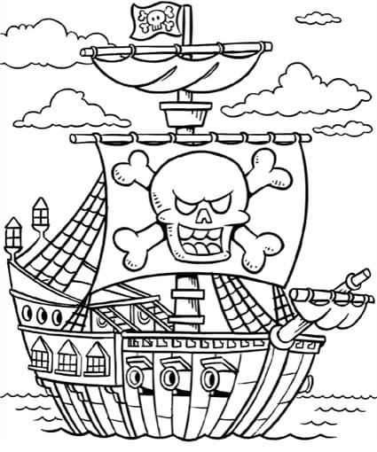 Målarbild Piratskepp 10