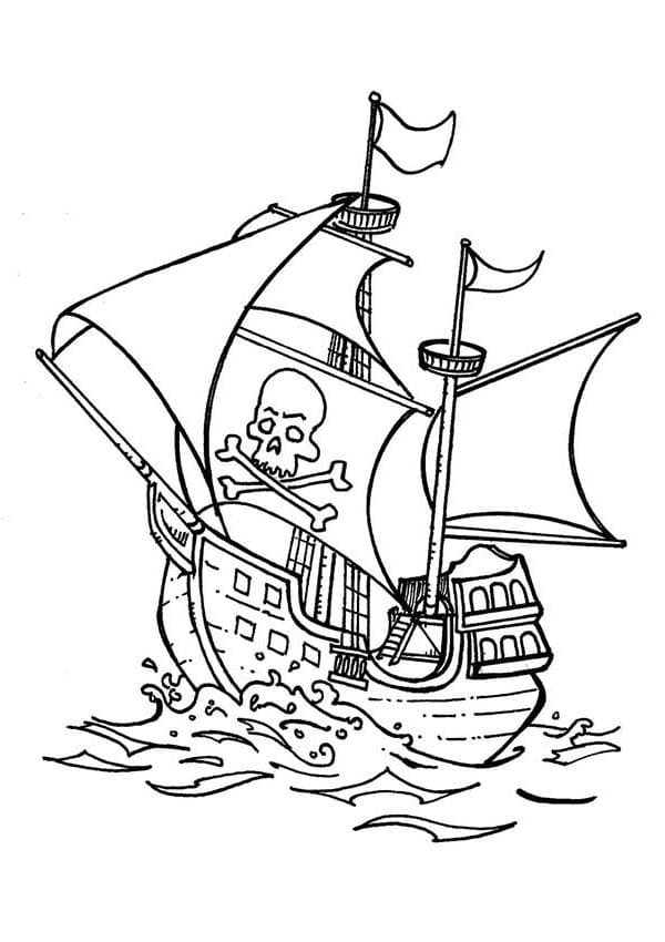 Målarbild Piratskepp 11