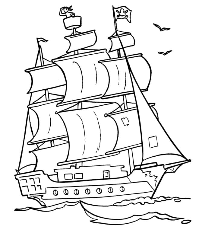 Målarbild Piratskepp 12