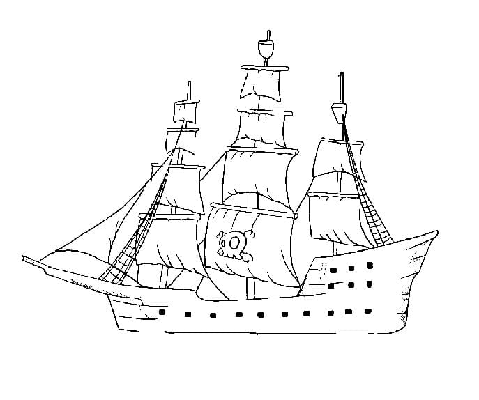Målarbild Piratskepp 13