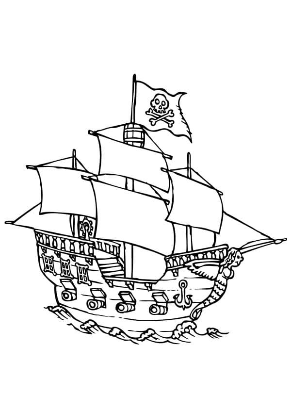 Målarbild Piratskepp 15