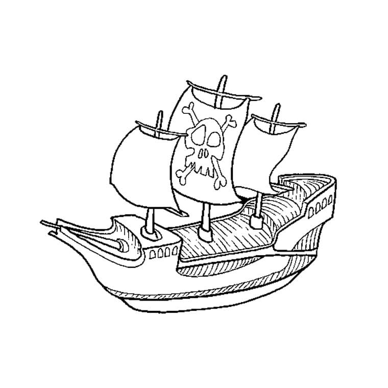 Målarbild Piratskepp 17