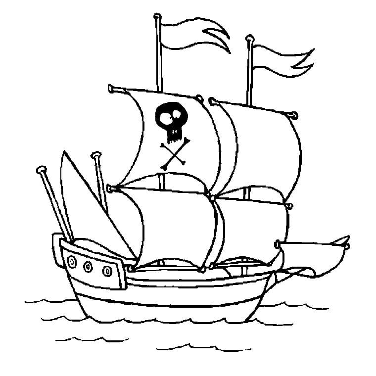 Målarbild Piratskepp 2