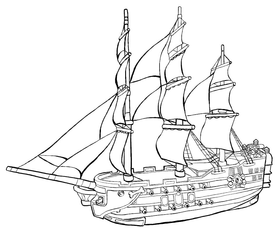Målarbild Piratskepp 3