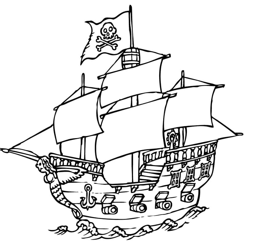 Målarbild Piratskepp 5