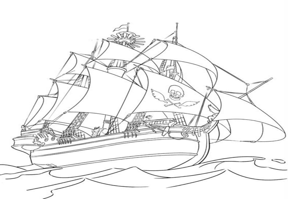 Målarbild Piratskepp 9