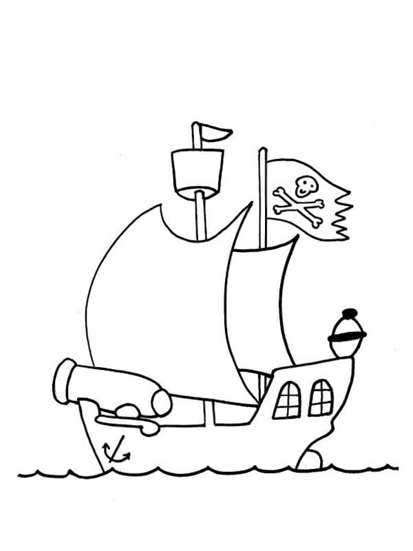 Målarbild Piratskepp gratis bild