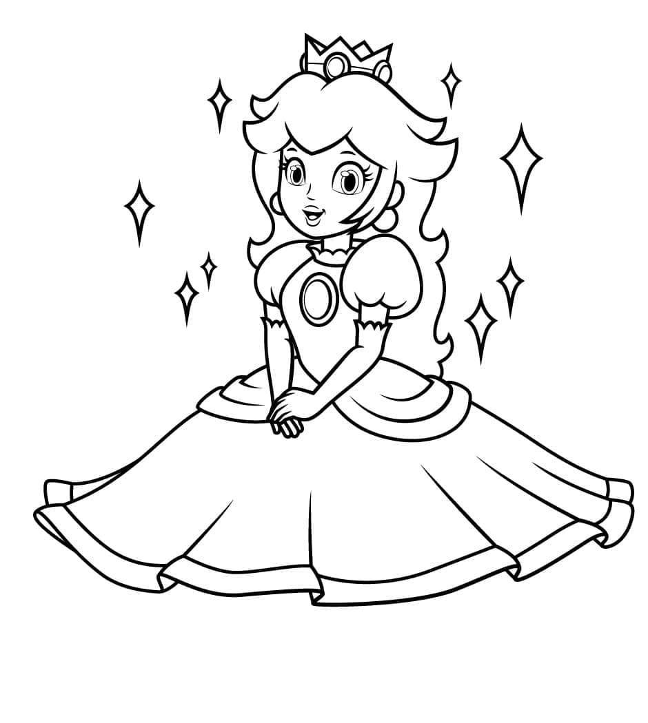 Målarbild Prinsessan Peach Glad