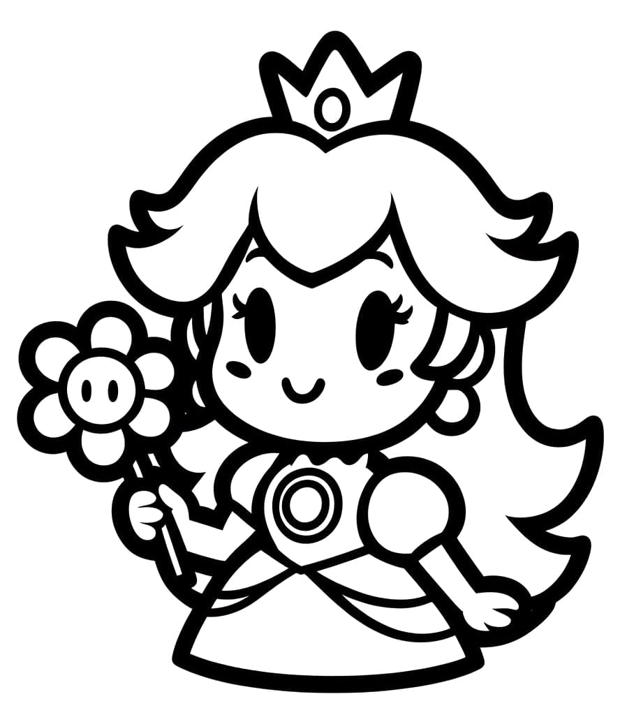 Målarbild Prinsessan Peach och Blomma