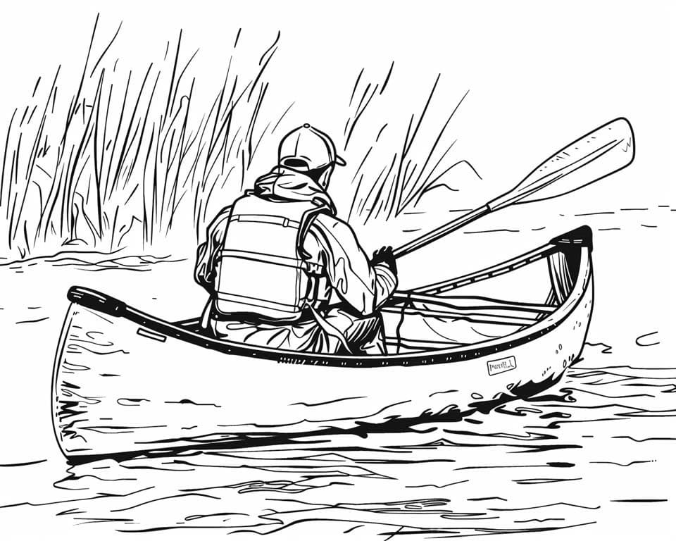 Målarbild Realistisk kanot
