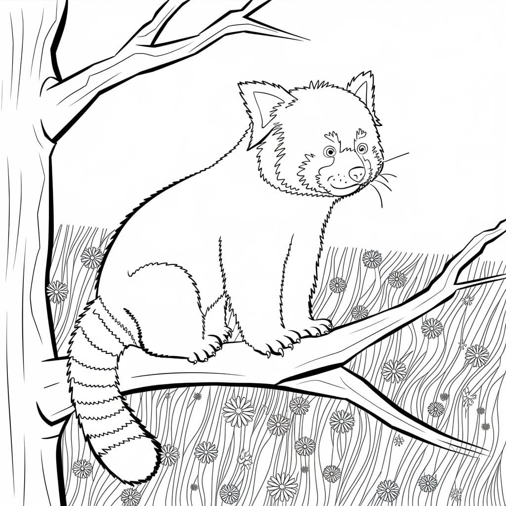 Målarbild Röd panda 2