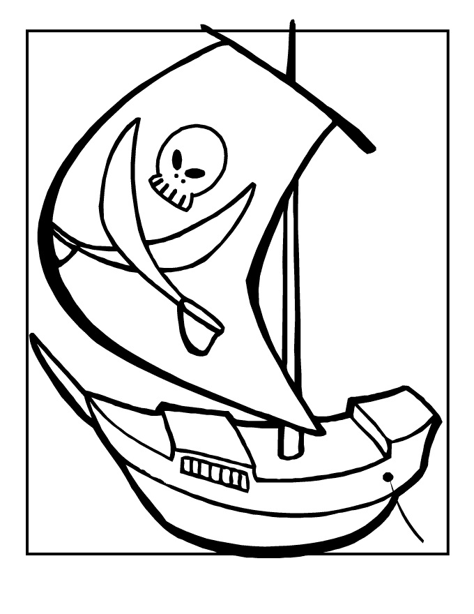 Målarbild Skriv ut Piratskepp