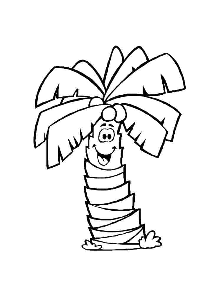 Målarbild Tecknad palmträd