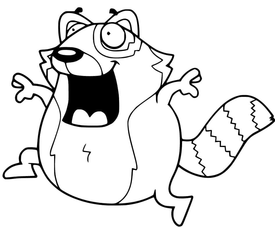Målarbild Tecknad röd panda