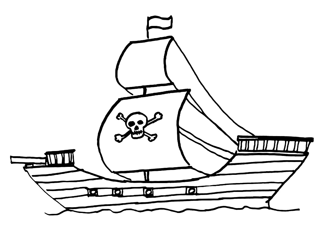 Målarbild Utskrivbart piratskepp