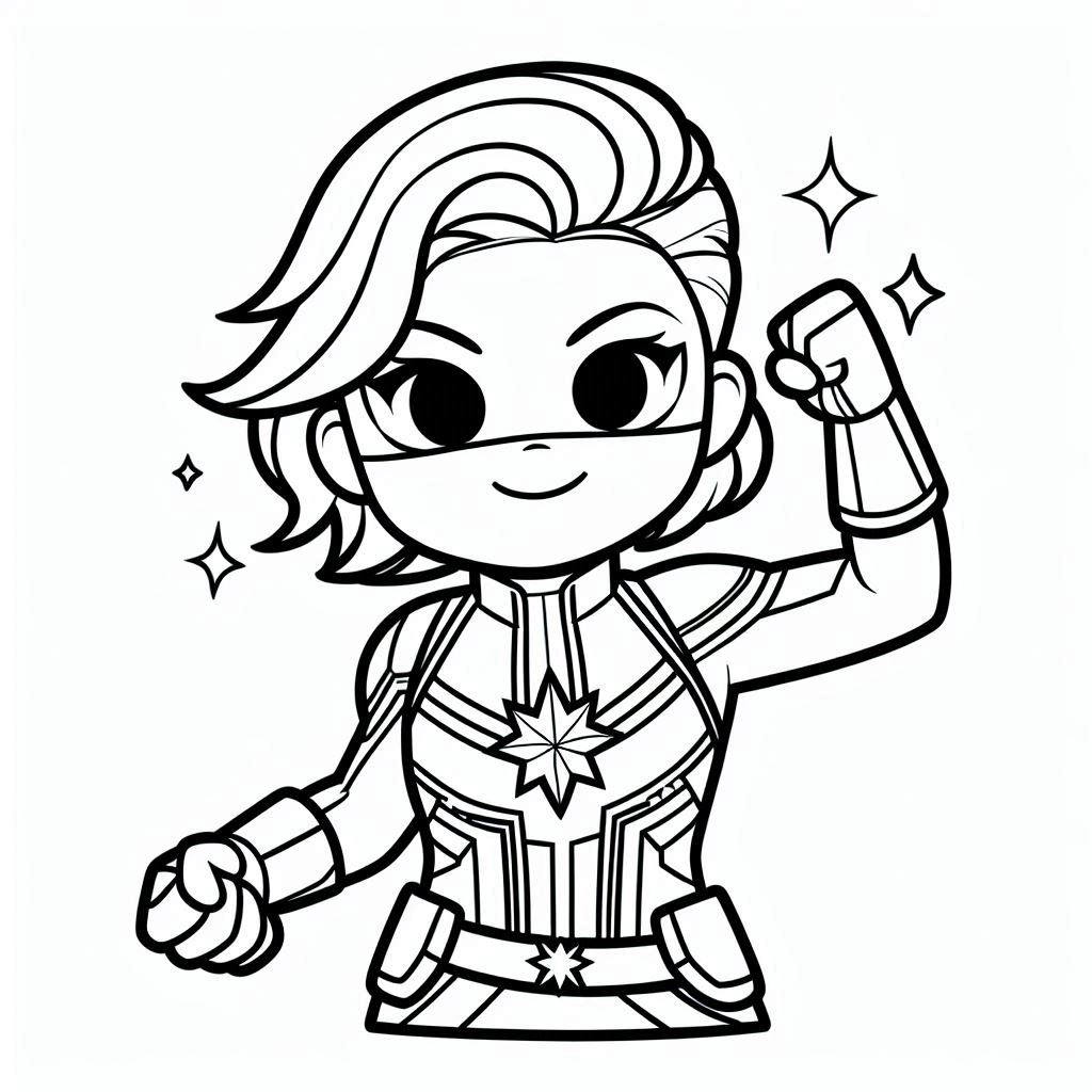 Målarbild Väldigt Söt Captain Marvel