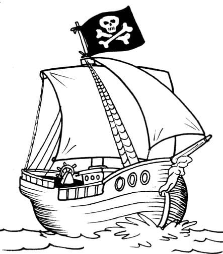 Målarbild Vanligt piratskepp