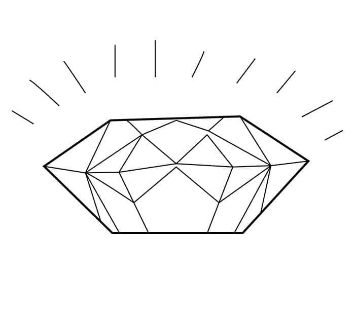 Målarbild Diamant gratis utskrivbar för barn