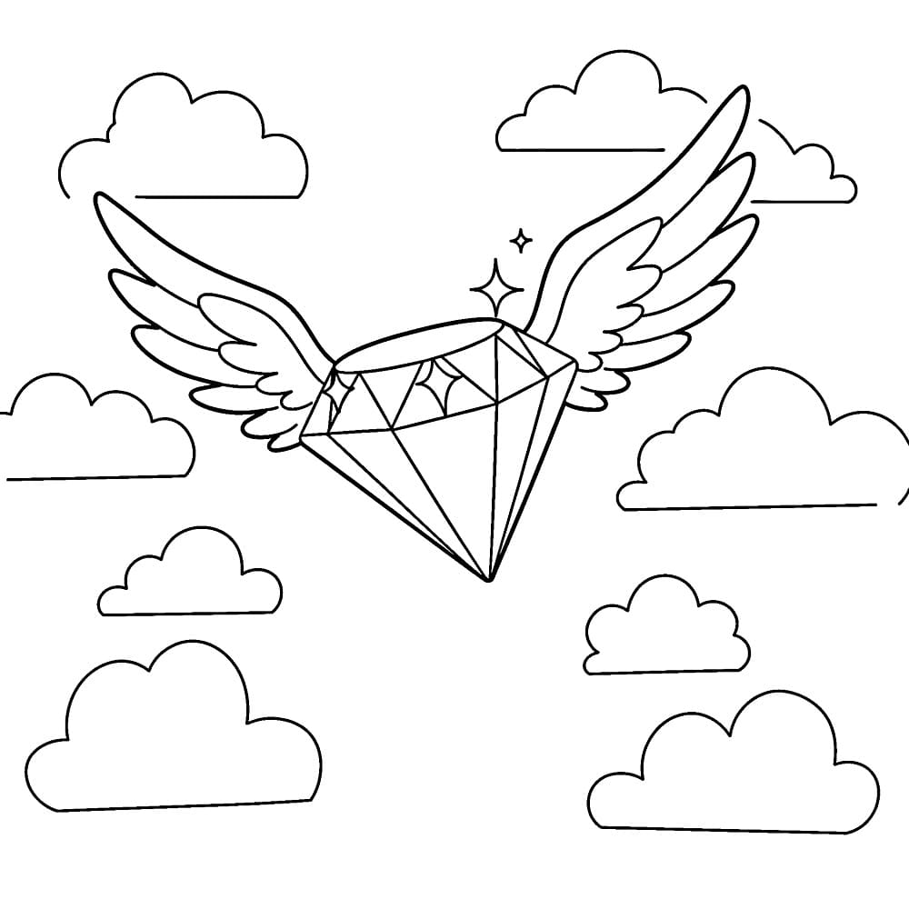 Målarbild Diamant med Vingar