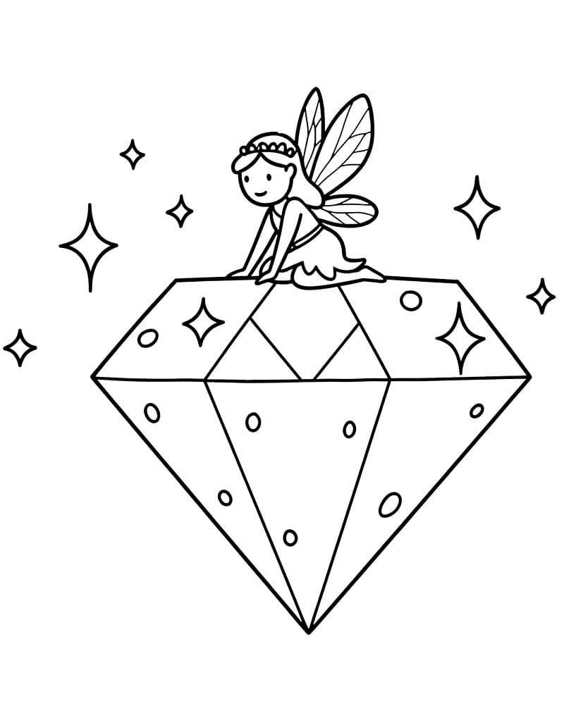 Målarbild Diamant med älva