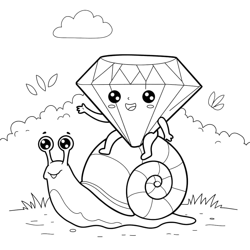 Målarbild Diamant och Snigel