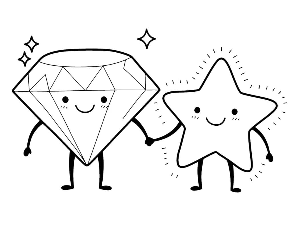 Målarbild Diamant och Stjärna