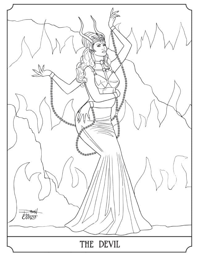 Målarbild Djävulen Tarot