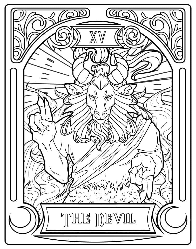 Målarbild Djävulen Tarotkort
