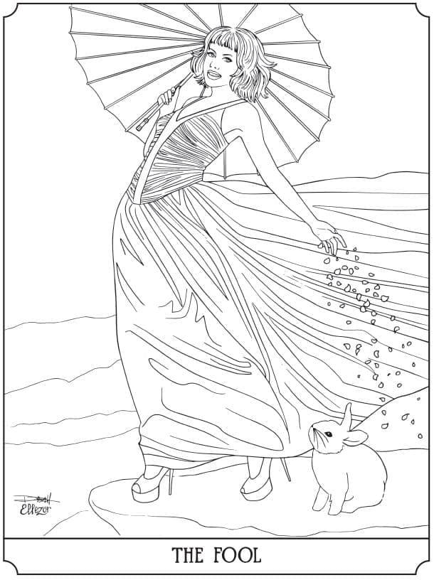 Målarbild Narren Tarot