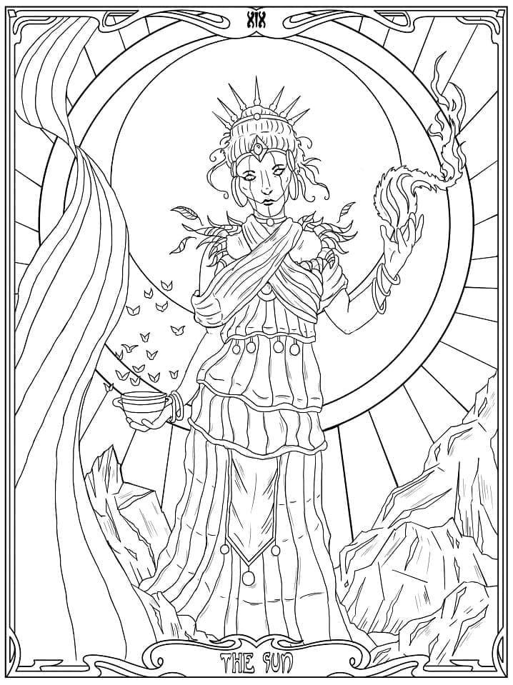 Målarbild Solen Tarot
