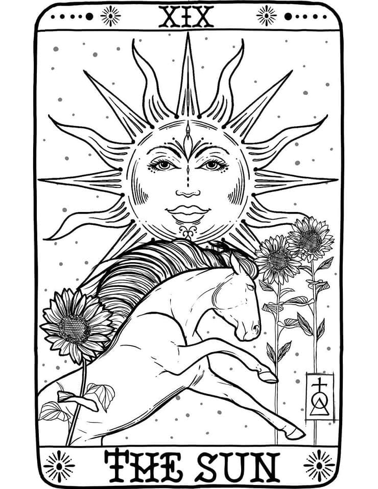 Målarbild Solen Tarotkort