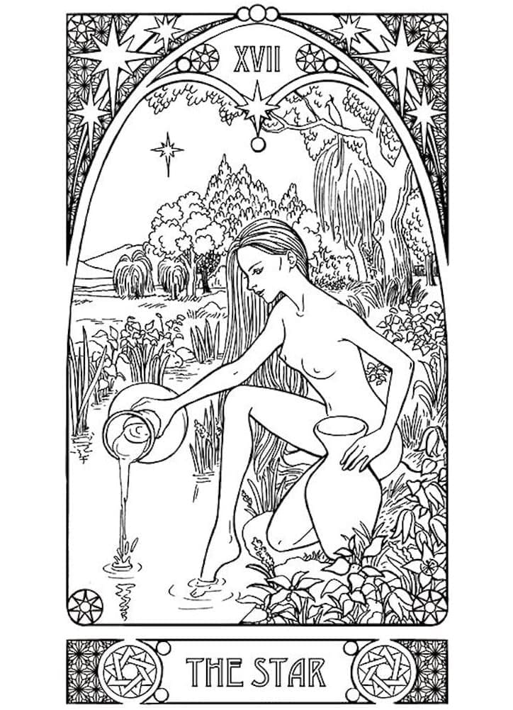 Målarbild Stjärnan Tarotkort