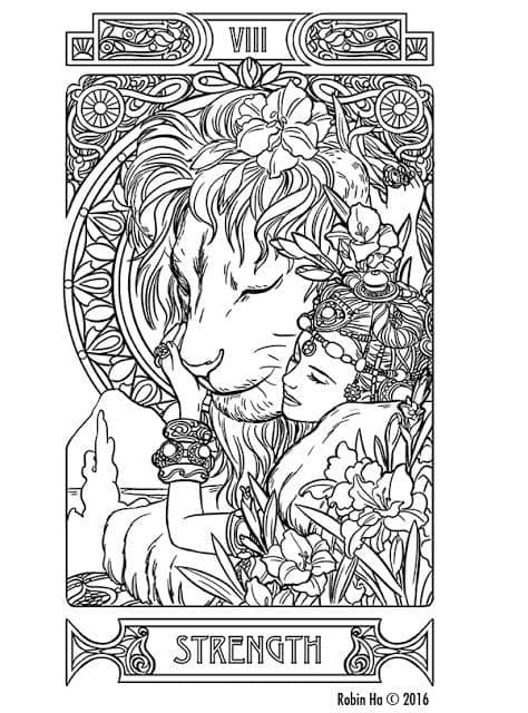 Målarbild Styrkan Tarot
