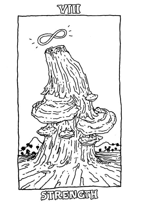 Målarbild Styrkan Tarotkort