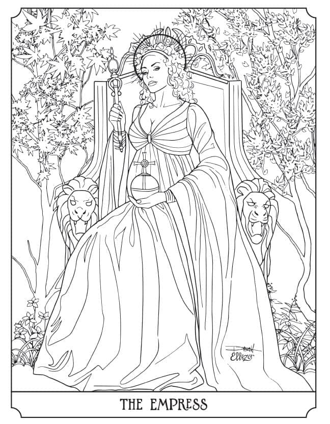 Målarbild Tarotkort Kejsarinnan