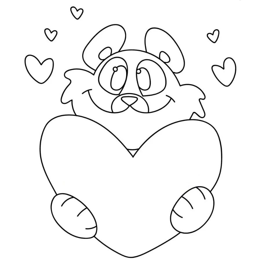 Målarbild Bobby BearHug Gratis Utskrivbar för Barn