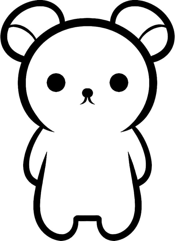 Målarbild Gratis Rilakkuma för Barn