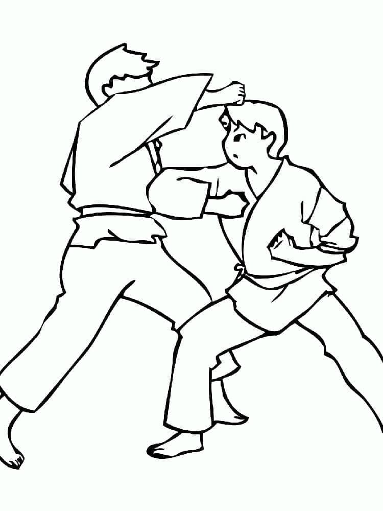 Målarbild Gratis Utskrivbar Karate för Barn
