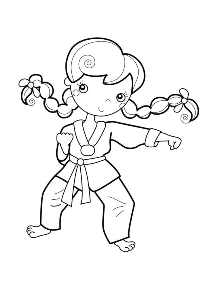 Målarbild Gratis Utskrivbar Karate
