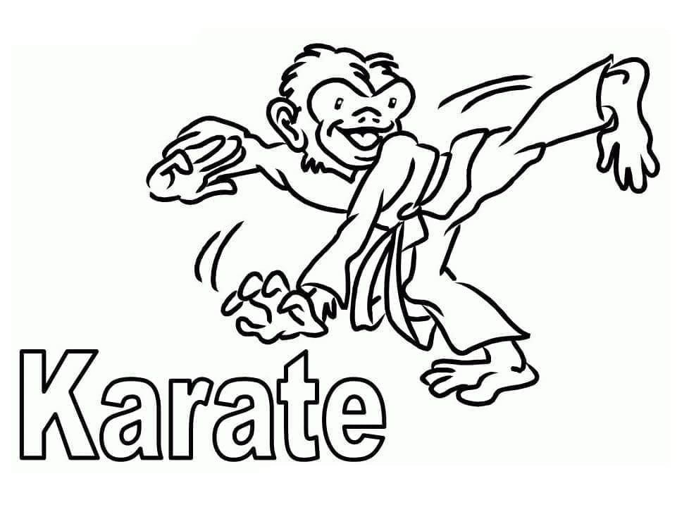 Målarbild Karate Gratis Utskrivbar för Barn