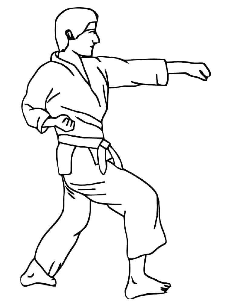 Målarbild Karate Gratis för Barn
